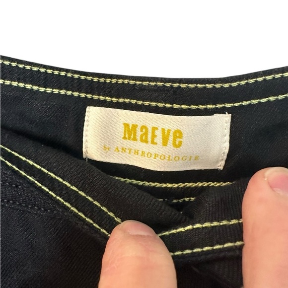 Anthropologie The Ettie High-Rise Crop Wide-Leg Pants by Maeve Linen 32 black - Picture 4 of 9